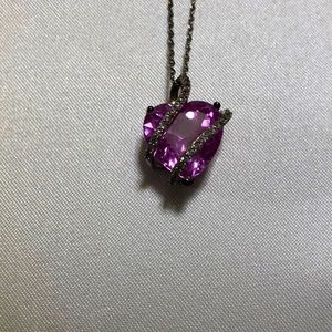 Pink sapphire heart pendant